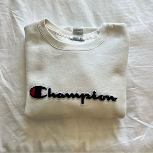 Vintage Cream Champion Reverse Weave Crewneck Sweatshirt